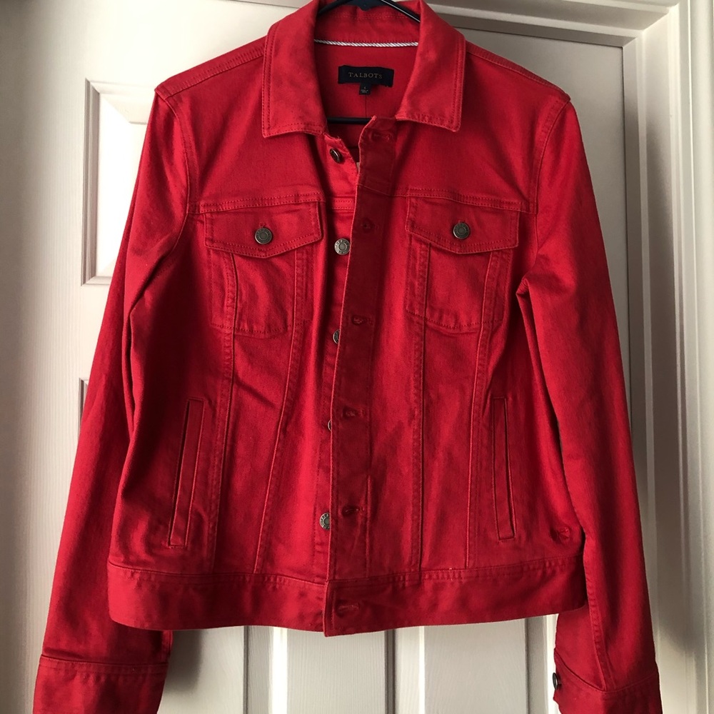Talbots Red Denim Jacket—new with tags
